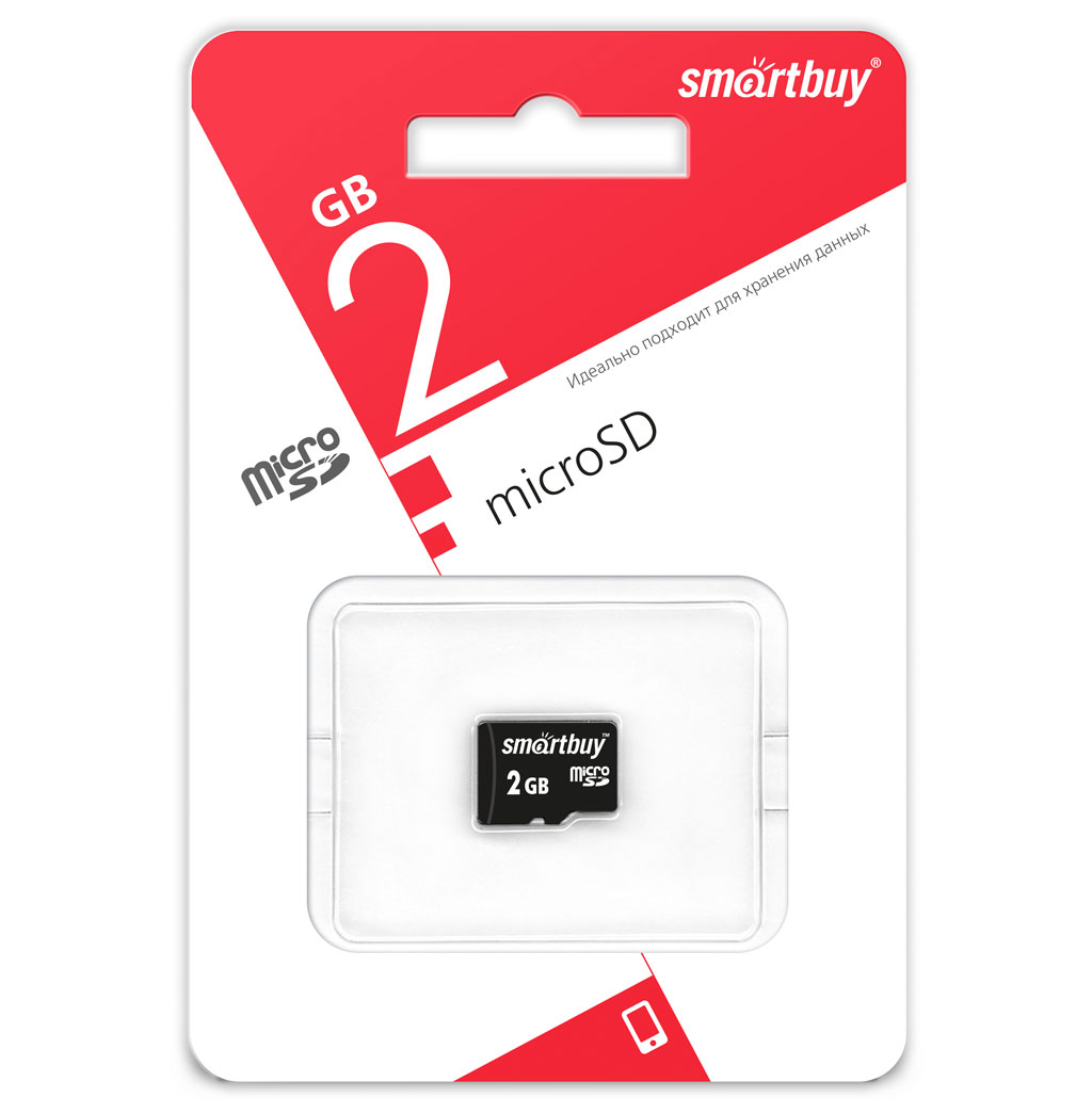 microSD карта памяти Smartbuy 2GB (без адаптера) оптом
