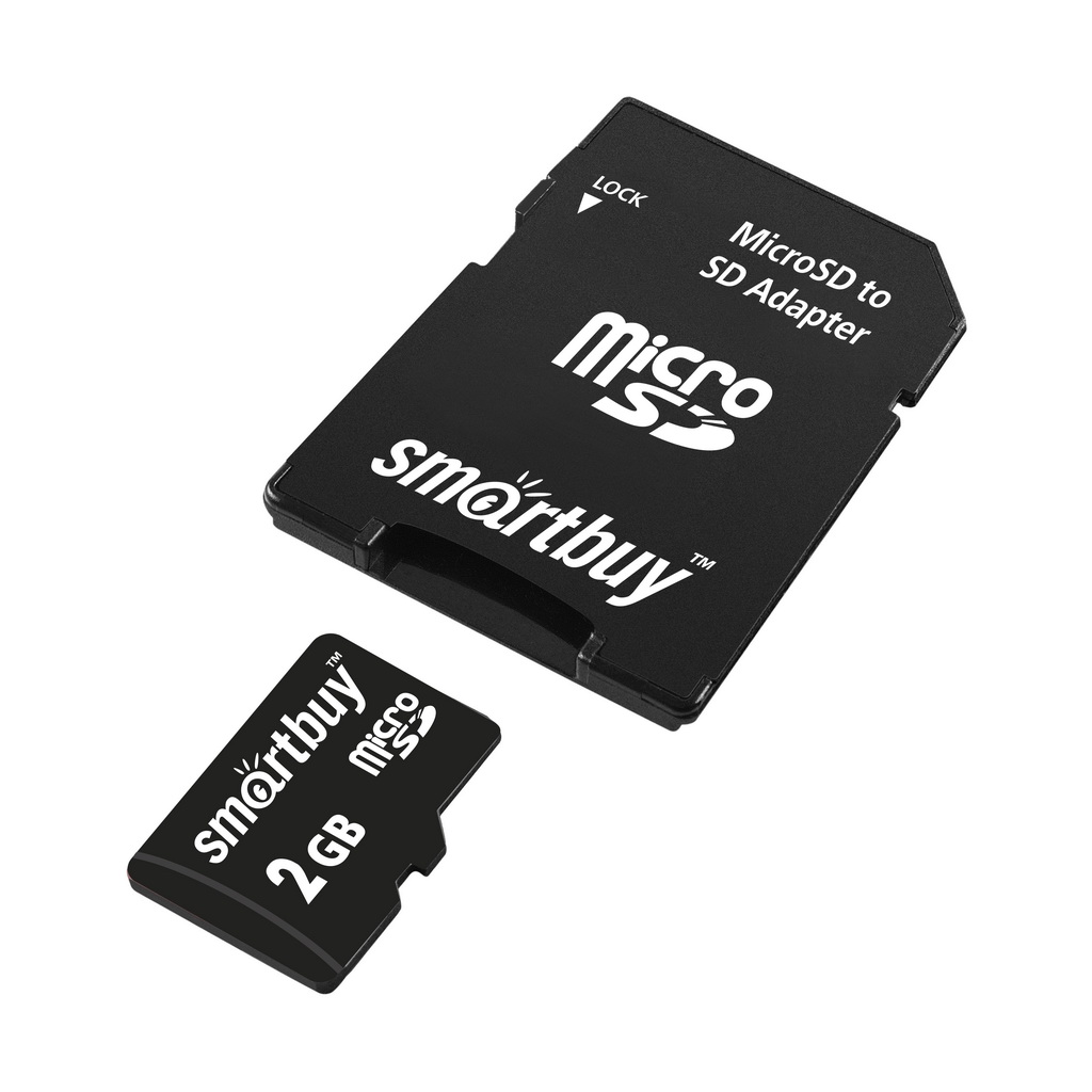 microSD карта памяти Smartbuy 2GB (с адаптером SD)