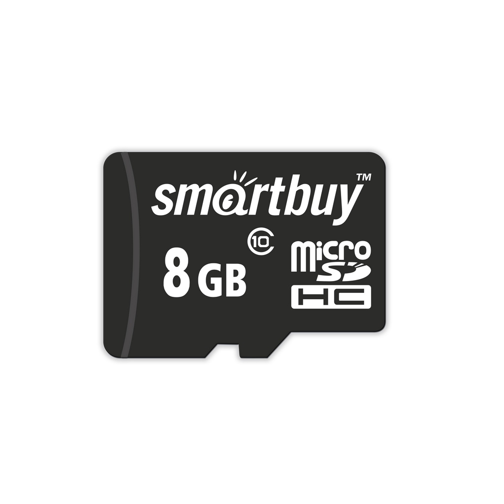 microSDHC карта памяти Smartbuy 8GB Class10 (с адаптером SD)