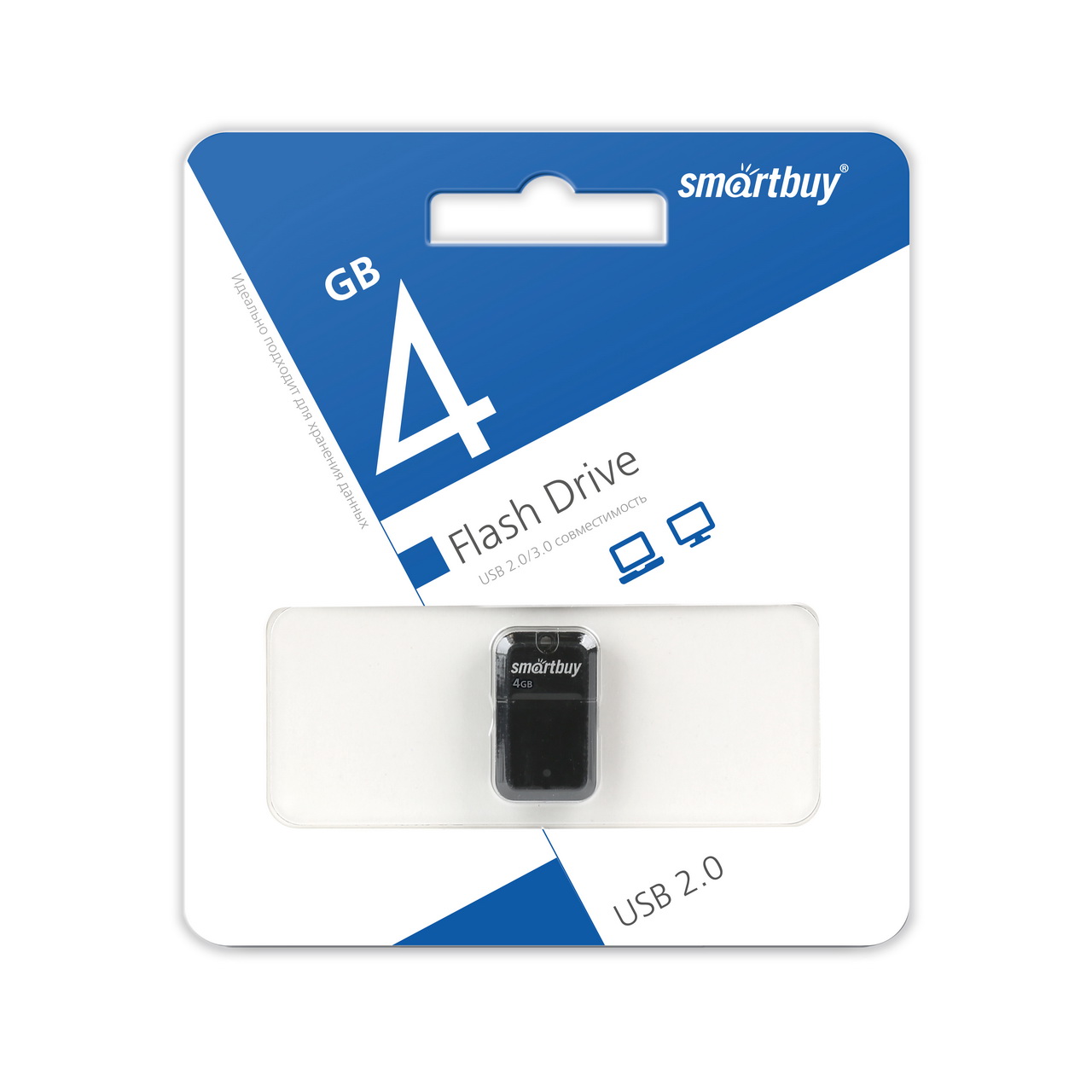 USB 2.0 флэш-диск Smartbuy ART Black 4Gb оптом