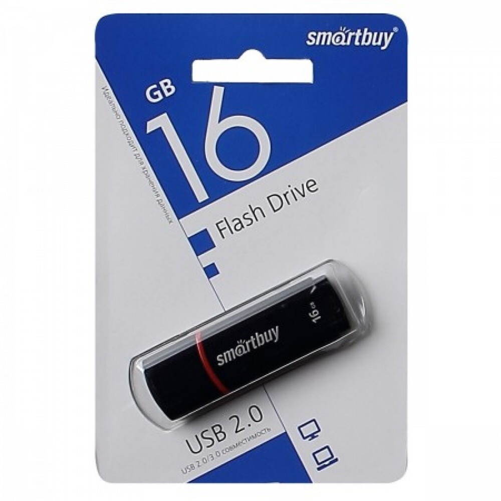 USB 2.0 флэш-диск Smartbuy Crown Black 16GB оптом