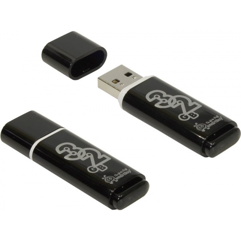 USB 2.0 флэш-диск Smartbuy Glossy series Black 32GB