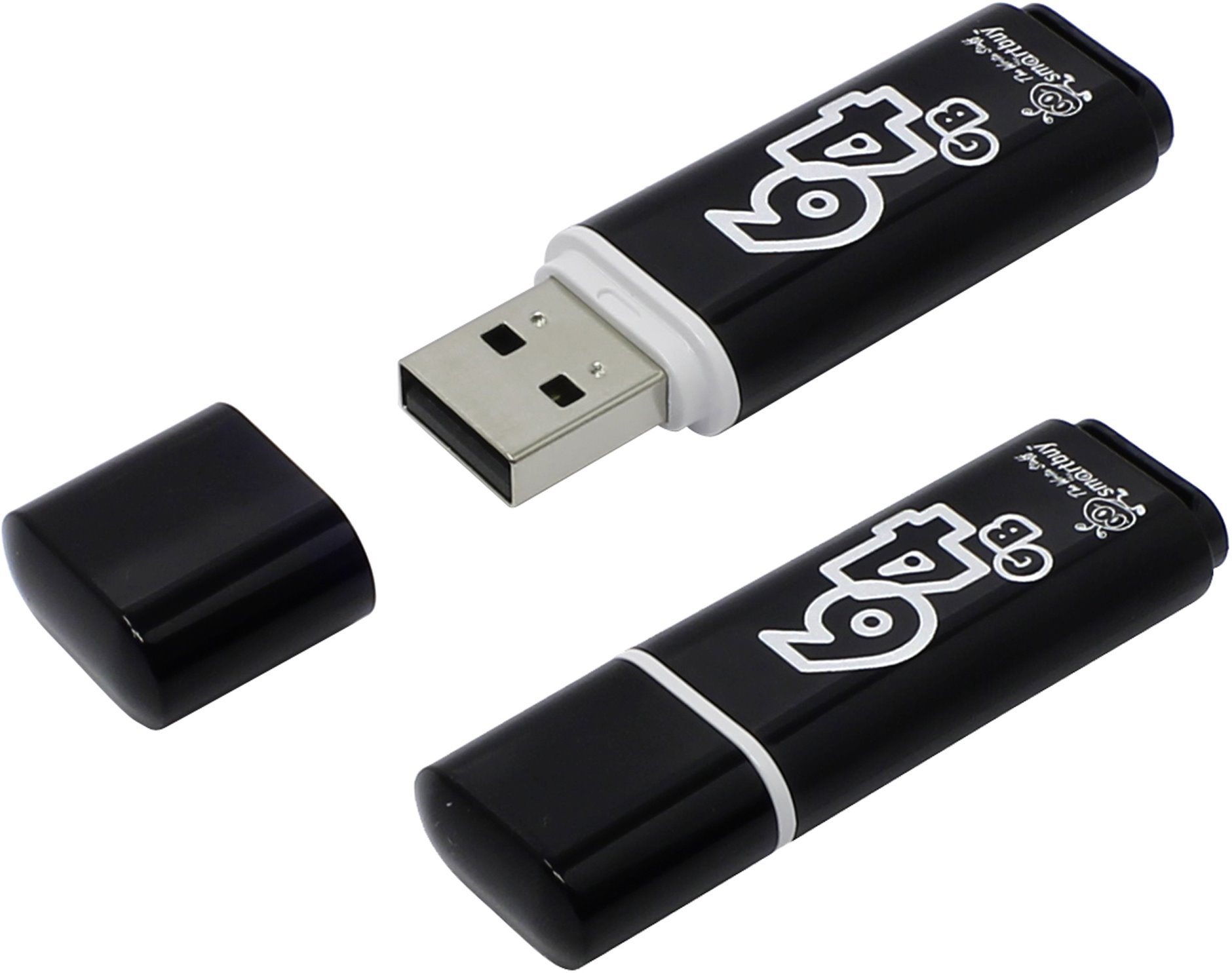 USB 2.0 флэш-диск Smartbuy Glossy series Black 64GB
