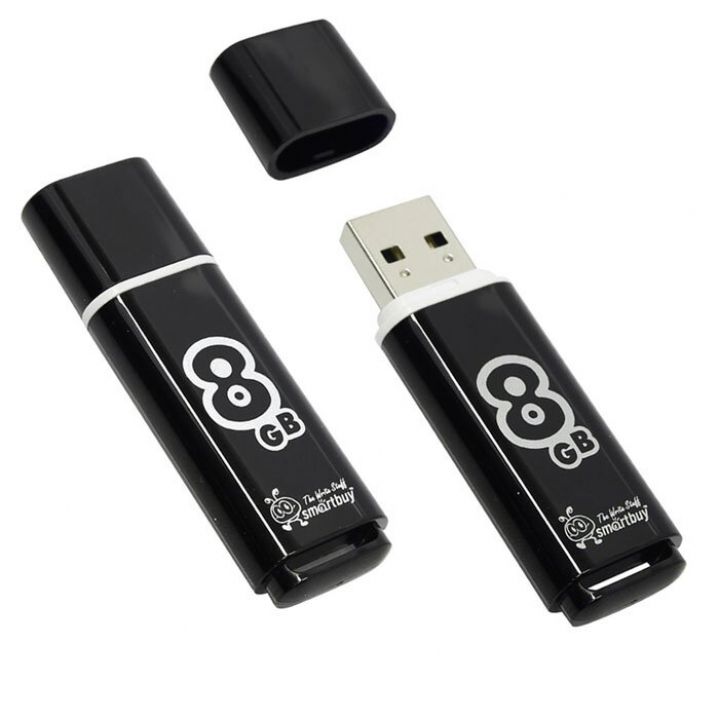 USB 2.0 флэш-диск Smartbuy Glossy Series Black 8GB