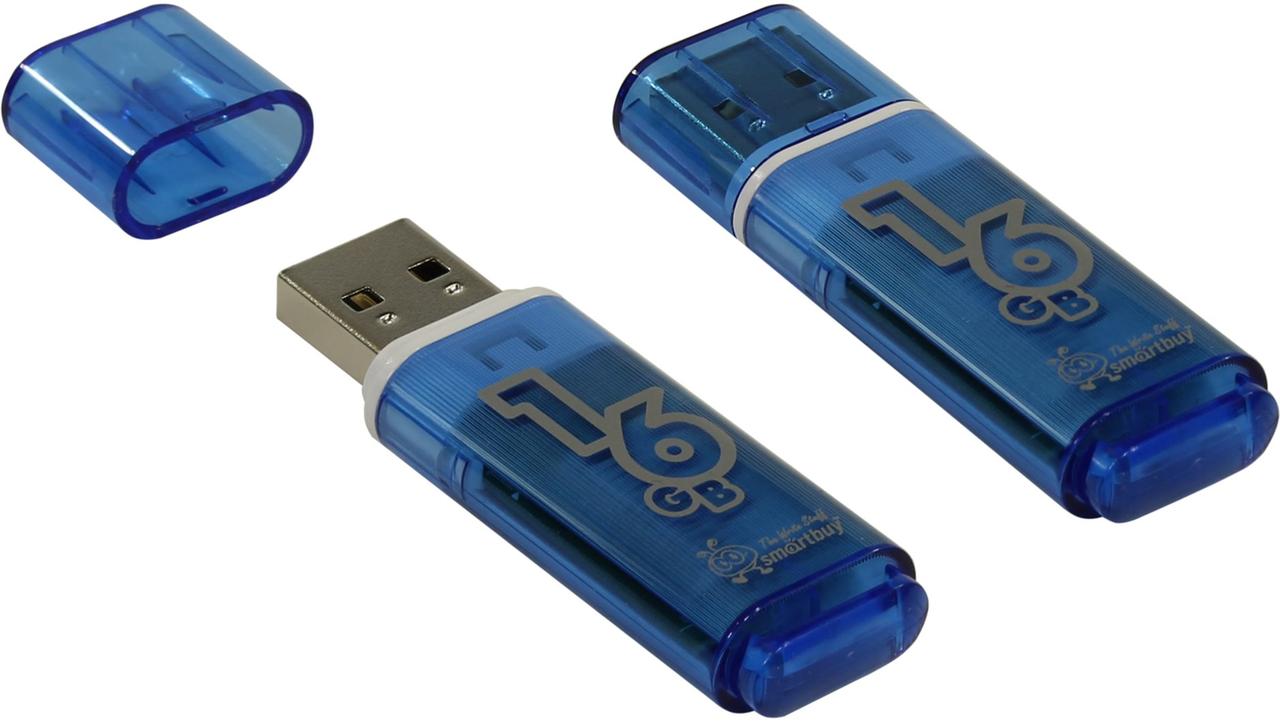 USB 2.0 флэш-диск Smartbuy Glossy series Blue 16GB