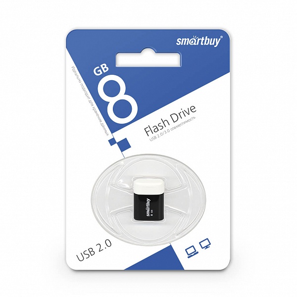 USB 2.0 флэш-диск Smartbuy LARA Black 8GB оптом