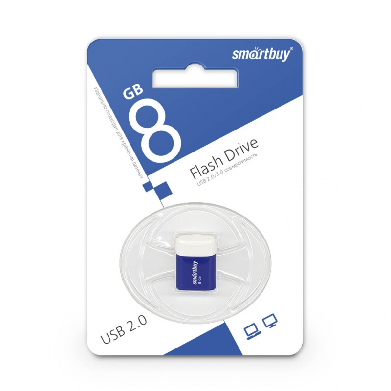 USB 2.0 флэш-диск Smartbuy LARA Blue 8GB оптом