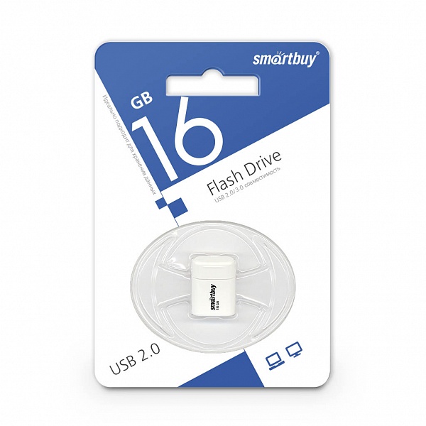 USB 2.0 флэш-диск Smartbuy LARA White 16GB оптом