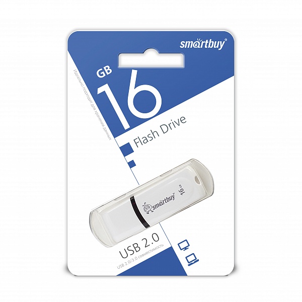 USB 2.0 флэш-диск Smartbuy Paean White 16GB оптом