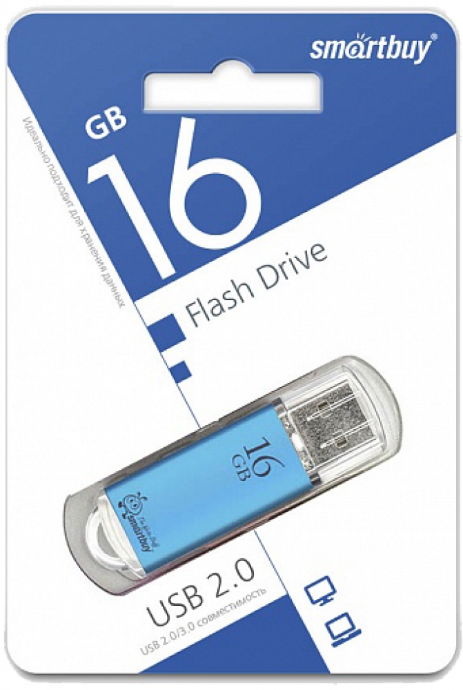 USB 2.0 флэш-диск Smartbuy V-Cut Blue 16GB оптом