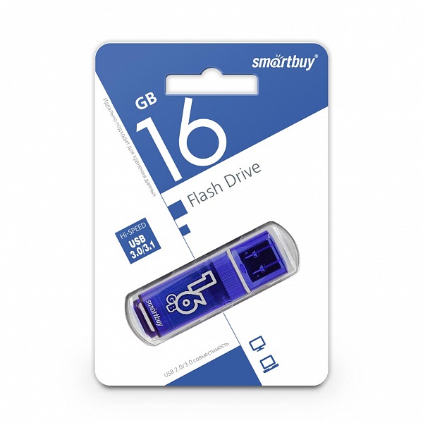 USB 3.0 флэш-диск Smartbuy Glossy series Blue 16GB оптом