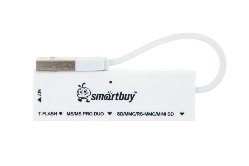 Картридер Smartbuy 717, USB 2.0 - SD/microSD/MS/M2, белый