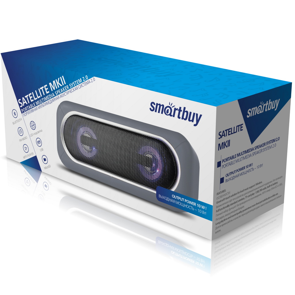 Портативная акустическая система Smartbuy SATELLITE 2 черная(2) Портативная акустическая система Smartbuy SATELLITE 2 черная