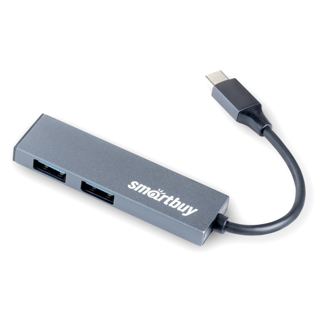 USB Type-C Xaб Smartbuy 2 порта USB 3.0, металл. корпус, серый (SBHA-460С-G)(1) USB Type-C Xaб Smartbuy 2 порта USB 3.0, металл. корпус, серый (SBHA-460С-G) оптом